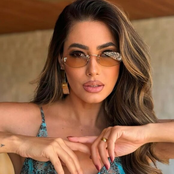 Fendi FIRST CRYSTAL Women Sunglasses Rose Brown Oval FE4075US 28Y NEW AUTHENTIC - Picture 12 of 12